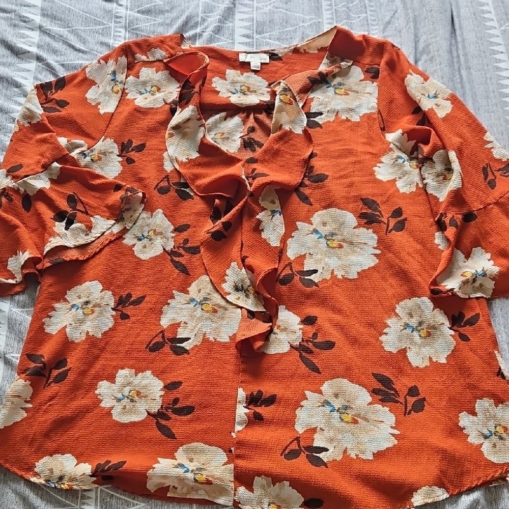 Misia Orange Floral Blouse